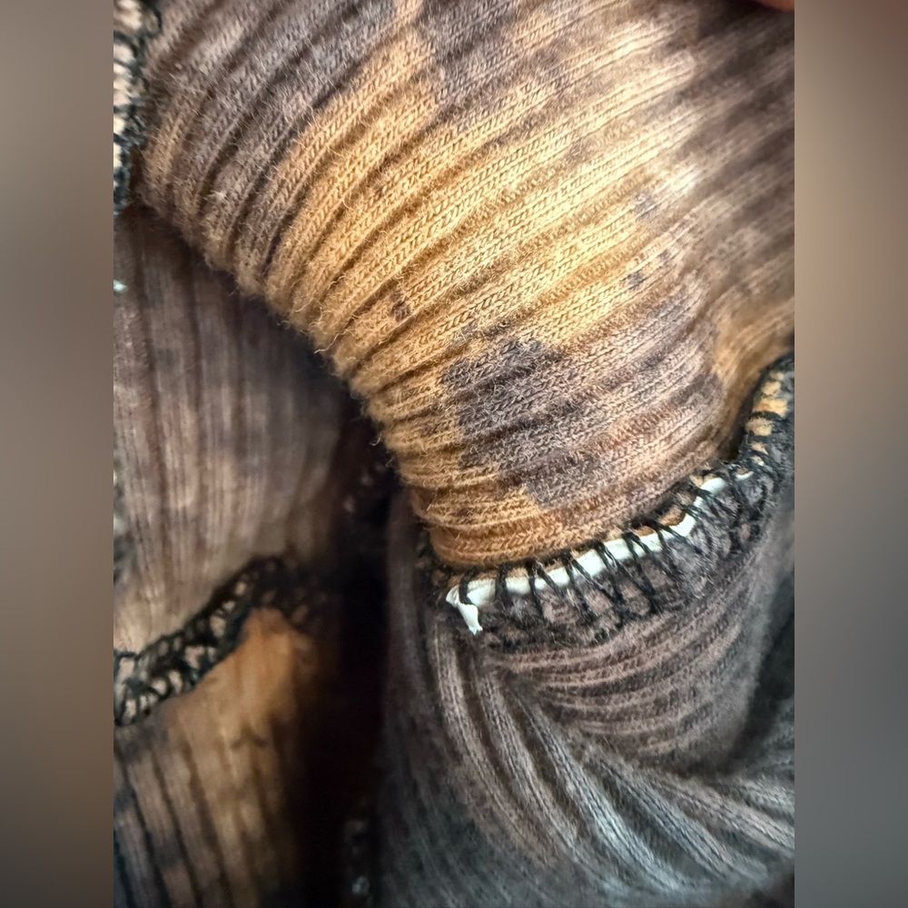 Brand Tag Cut Out brown + black bleach dyed stretchy bustier inspired tank top - Picture 14 of 15